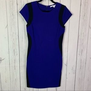 DVF | blue black dress